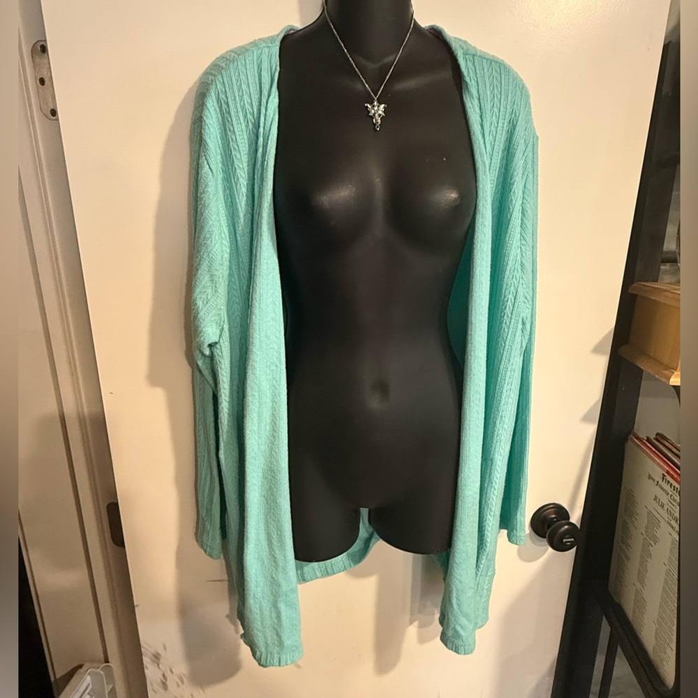 4/$16 Muk Luks Light Teal Open-Front Women's Cardigan Sweater